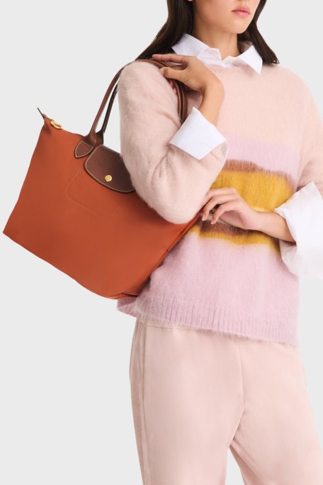 Longchamp Medium Çift Saplı Katlanabilen Tasarım Bayan Çanta L2605089 P97 KİREMİT - Longchamp (1)