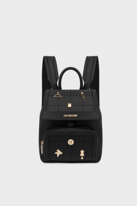 Love Moschino Ayarlanabilir Bayan Sırt Çantası JC4067PP1LLI0000 SİYAH - Love Moschino