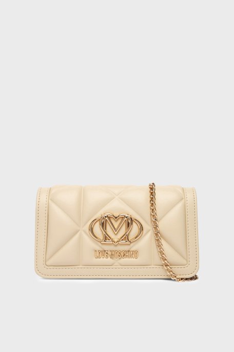 Love Moschino Çıkarılabilir Zincir Askılı Portföy Bayan Cüzdan JC5640PP1OLC0129 BEJ - Love Moschino