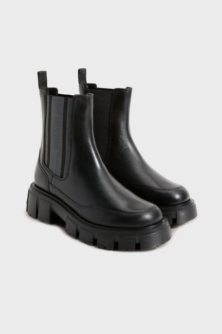 Love Moschino Deri Logolu Kalın Tabanlı Bayan Bot JA24075G0NIA0000 SİYAH - Love Moschino (1)