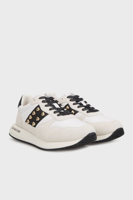 Love Moschino Hakiki Deri Süet Detaylı Sneaker Bayan Ayakkabı JA15403G1MIAM10A BEYAZ - Love Moschino (1)