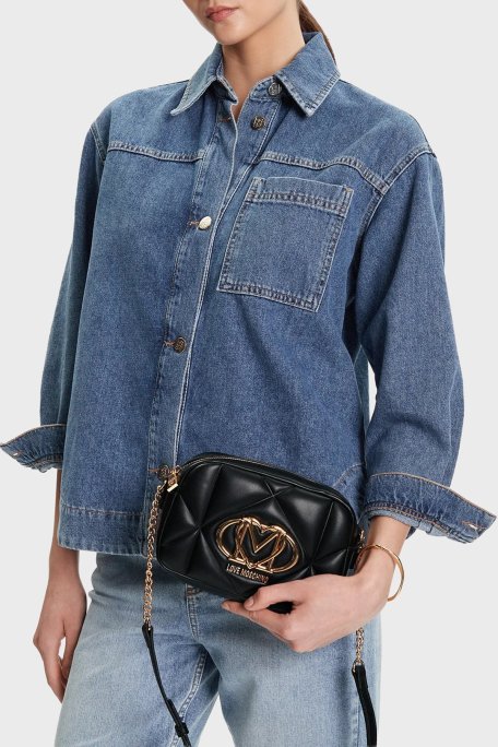 Love Moschino Kapitoneli Ayarlanabilir Zincir Askılı Bayan Çanta JC4038PP1NLC0000 SİYAH - Love Moschino (1)