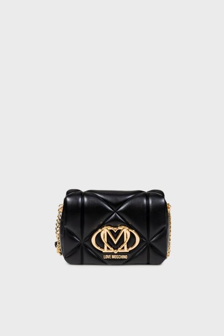 Love Moschino Kapitoneli Ayarlanabilir Zincir Askılı Bayan Çanta JC4084PP1NLC0000 SİYAH - Love Moschino