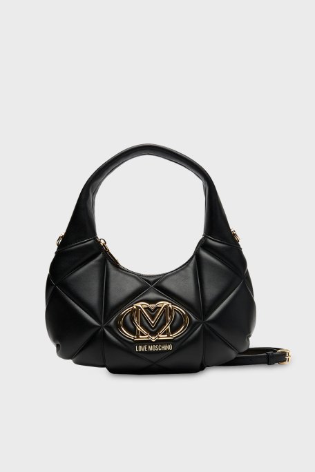 Love Moschino Kapitoneli Çıkarılabilir Askılı Bayan Çanta JC4039PP1OLC0000 SİYAH - Love Moschino