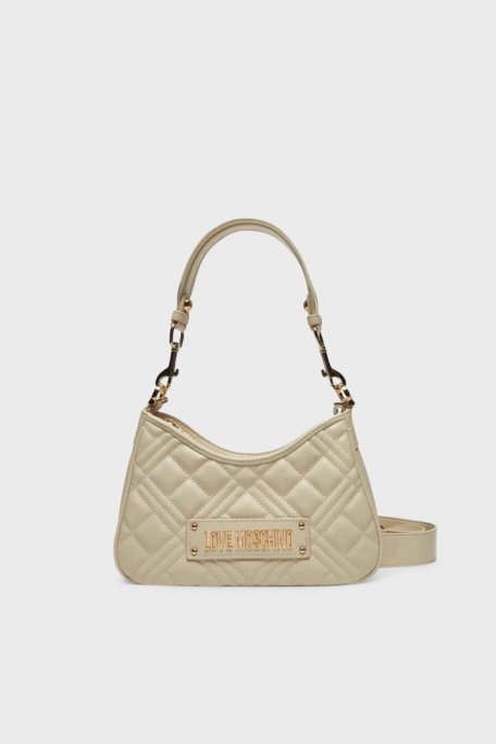 Love Moschino Kapitoneli Çıkarılabilir Askılı Bayan Çanta JC4152PP1NLA0110 BEJ - Love Moschino
