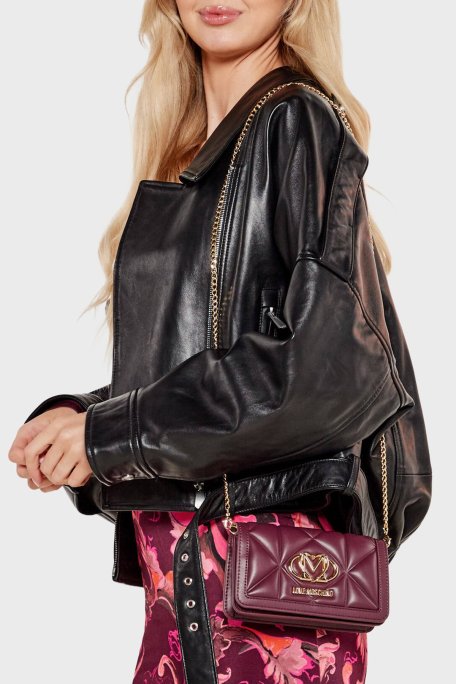 Love Moschino Kapitoneli Çıkarılabilir Zincir Askılı Portföy Bayan Cüzdan JC5640PP1NLC0552 MOR - Love Moschino (1)