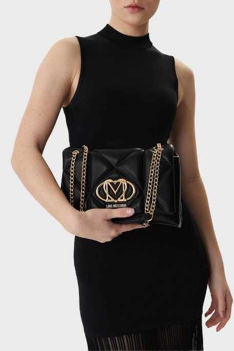 Love Moschino Kapitoneli Logolu Zincir Askılı Bayan Çanta JC4041PP1OLC0000 SİYAH - Love Moschino (1)