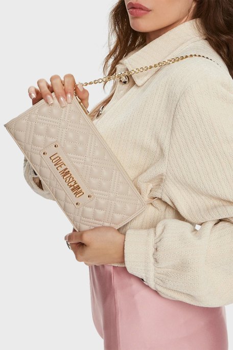 Love Moschino Kapitoneli Zincir Askılı Bayan Çanta JC4011PP1LLA0110 TAŞ - Love Moschino (1)