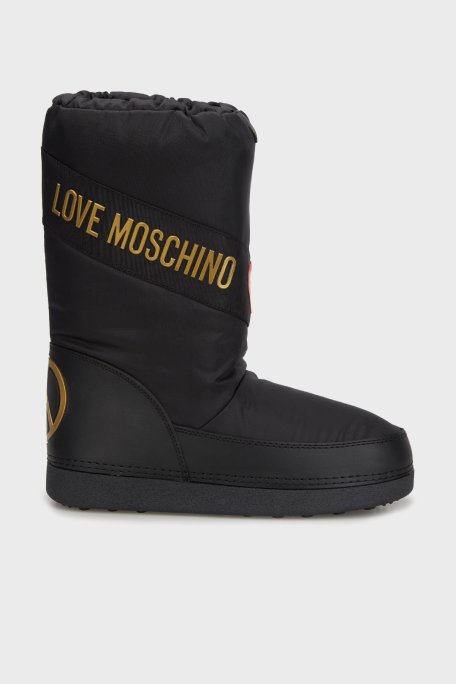 Love Moschino Logo Baskılı Bayan Kar Botu JA24032G0LISY000 SİYAH - Love Moschino