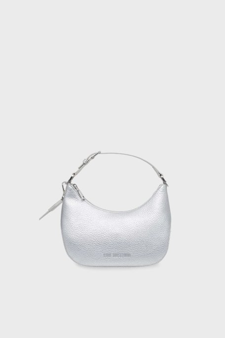 Love Moschino Logolu Ayarlanabilir Askılı Bayan Çanta JC4018PP1ILT190B GÜMÜŞ - Love Moschino