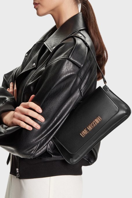 Love Moschino Logolu Ayarlanabilir Askılı Bayan Çanta JC4058PP1NLO0000 SİYAH - Love Moschino (1)