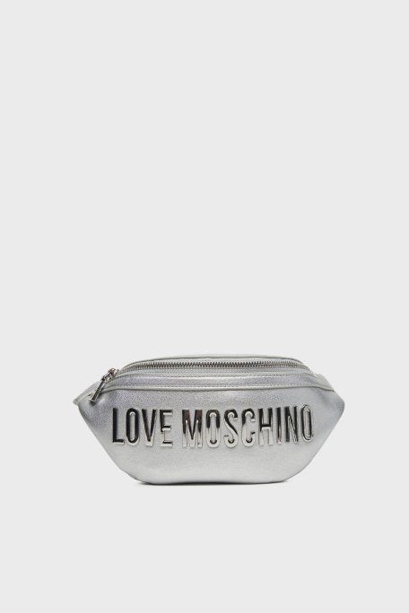 Love Moschino Logolu Ayarlanabilir Askılı Bayan Çanta JC4195PP1MKD196B GÜMÜŞ - Love Moschino