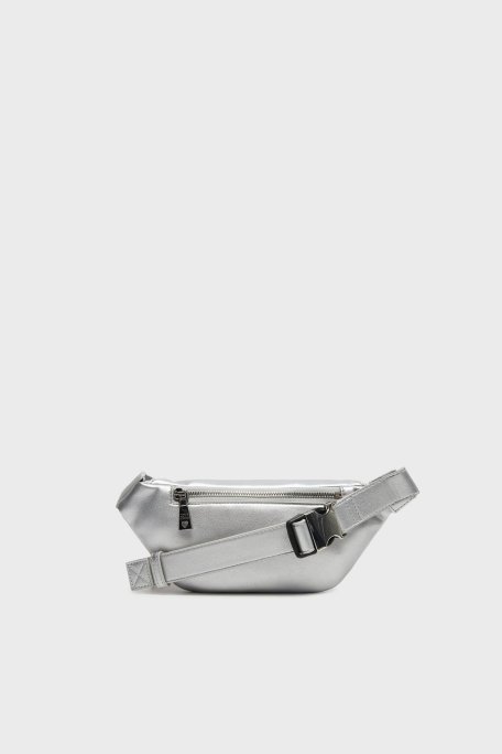 Love Moschino Logolu Ayarlanabilir Askılı Bayan Çanta JC4195PP1MKD196B GÜMÜŞ - Love Moschino (1)