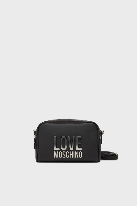 Love Moschino Logolu Ayarlanabilir Askılı Bayan Çanta JC4255PP0MKD000B SİYAH - Love Moschino