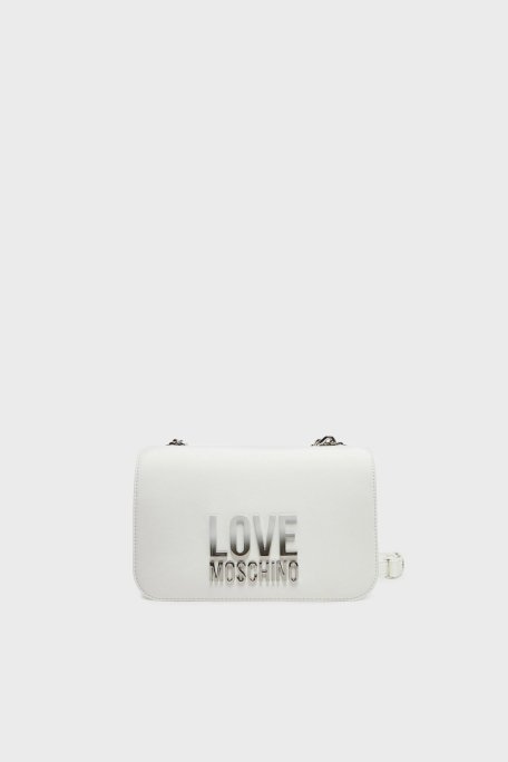 Love Moschino Logolu Ayarlanabilir Askılı Bayan Çanta JC4255PP0MKD0100 BEYAZ - Love Moschino