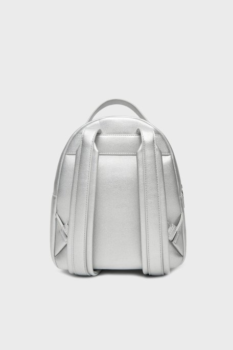 Love Moschino Logolu Ayarlanabilir Çift Askılı Bayan Sırt Çantası JC4197PP1MKD196B GÜMÜŞ - Love Moschino (1)