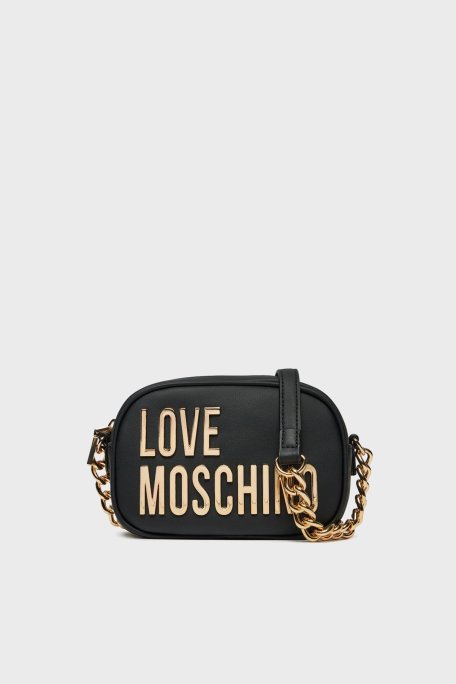 Love Moschino Logolu Ayarlanabilir Zincir Askılı Bayan Çanta JC4026PP1MKD0000 SİYAH - Love Moschino