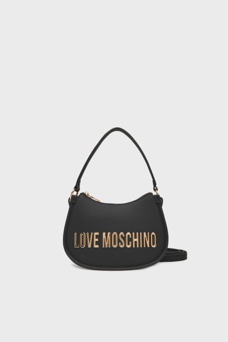 Love Moschino Logolu Çıkarılabilir Askı ve Tutma Saplı Bayan Çanta JC4027PP1NKD0000 SİYAH - Love Moschino