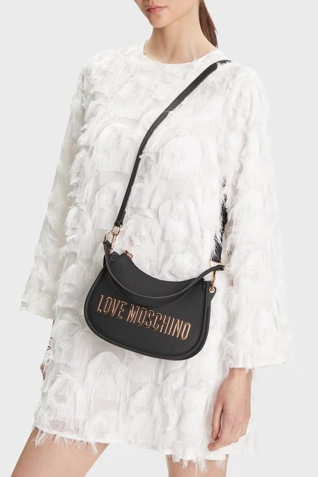 Love Moschino Logolu Çıkarılabilir Askı ve Tutma Saplı Bayan Çanta JC4027PP1NKD0000 SİYAH - Love Moschino (1)