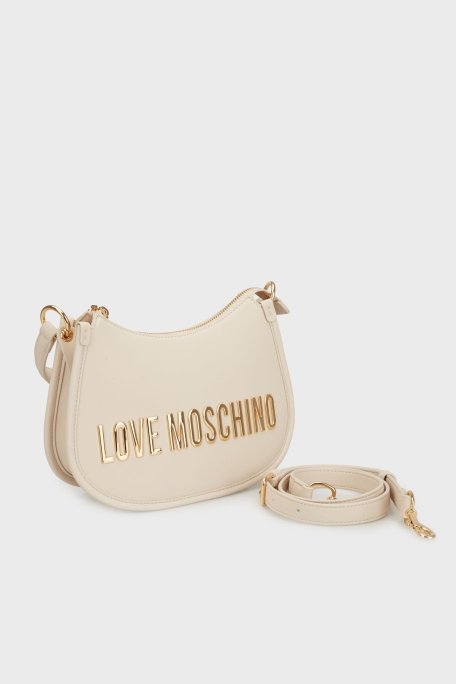 Love Moschino Logolu Çıkarılabilir Askı ve Tutma Saplı Bayan Çanta JC4027PP1NKD0110 BEJ - Love Moschino