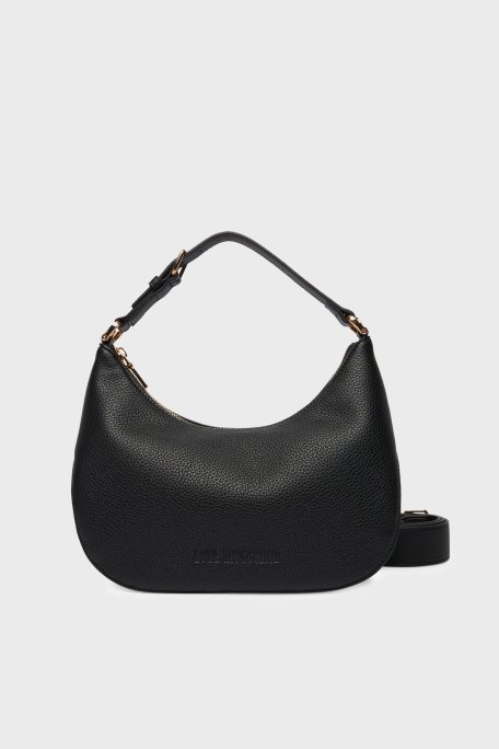 Love Moschino Logolu Çıkarılabilir Askılı Bayan Çanta JC4018PP1OLT0000 SİYAH - Love Moschino