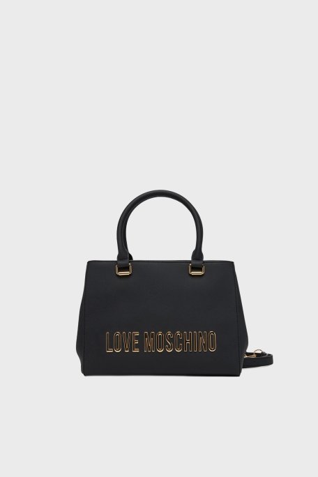 Love Moschino Logolu Çıkarılabilir Askılı Bayan Çanta JC4022PP1NKD0000 SİYAH - Love Moschino