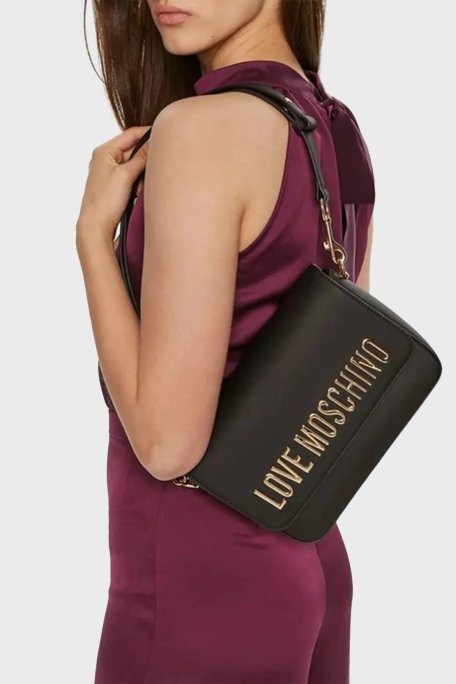 Love Moschino Logolu Çıkarılabilir Askılı Bayan Çanta JC4023PP1LKD0000 SİYAH - Love Moschino (1)