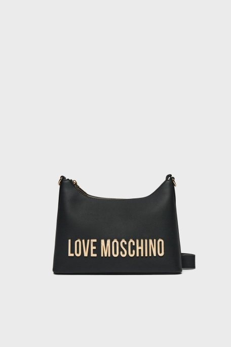 Love Moschino Logolu Çıkarılabilir Askılı Bayan Çanta JC4025PP1MKD0000 SİYAH - Love Moschino