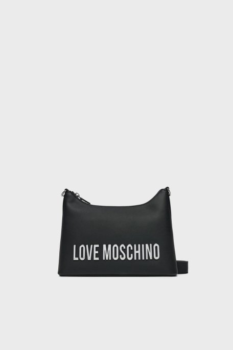 Love Moschino Logolu Çıkarılabilir Askılı Bayan Çanta JC4025PP1MKD000B SİYAH - Love Moschino