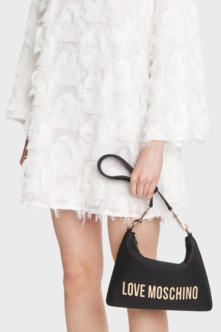 Love Moschino Logolu Çıkarılabilir Askılı Bayan Çanta JC4025PP1NKD0000 SİYAH - Love Moschino (1)