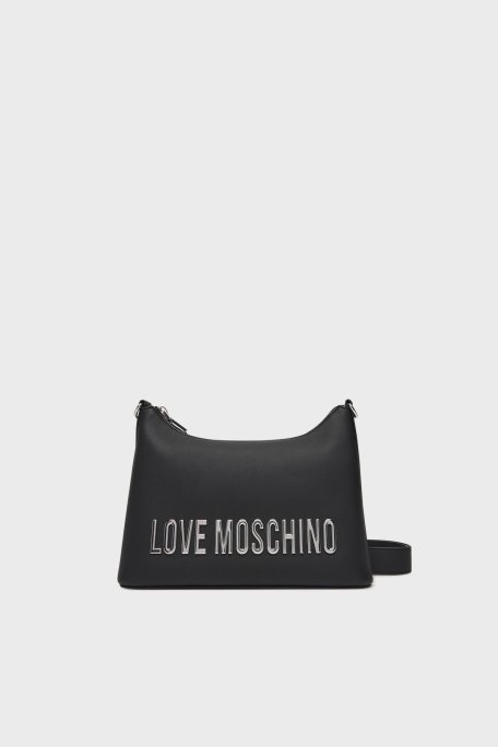 Love Moschino Logolu Çıkarılabilir Askılı Bayan Çanta JC4025PP1NKD000B SİYAH - Love Moschino