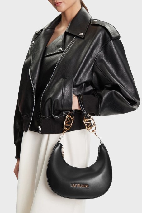 Love Moschino Logolu Çıkarılabilir Askılı Bayan Çanta JC4048PP1NLF0000 SİYAH - Love Moschino (1)