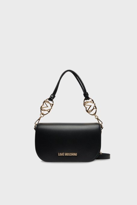 Love Moschino Logolu Çıkarılabilir Askılı Bayan Çanta JC4049PP1NLF0000 SİYAH - Love Moschino