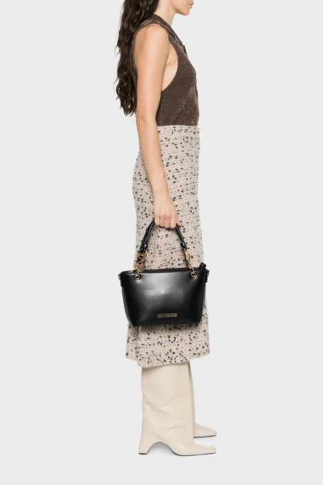 Love Moschino Logolu Çıkarılabilir Askılı Bayan Çanta JC4052PP1NLF0000 SİYAH - Love Moschino (1)