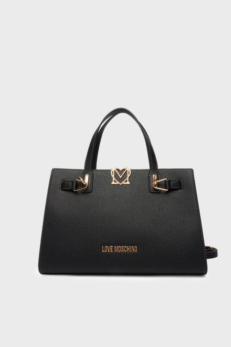 Love Moschino Logolu Çıkarılabilir Askılı Bayan Çanta JC4126PP1OLM0000 SİYAH - Love Moschino