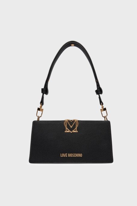 Love Moschino Logolu Çıkarılabilir Askılı Bayan Çanta JC4128PP1OLM0000 SİYAH - Love Moschino