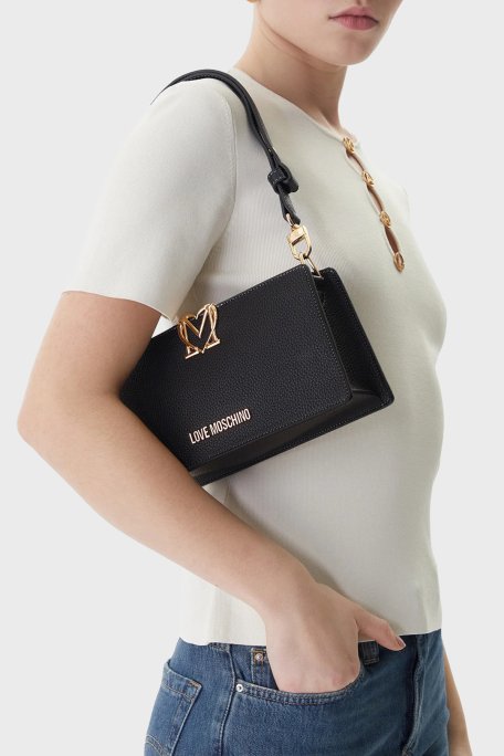 Love Moschino Logolu Çıkarılabilir Askılı Bayan Çanta JC4128PP1OLM0000 SİYAH - Love Moschino (1)