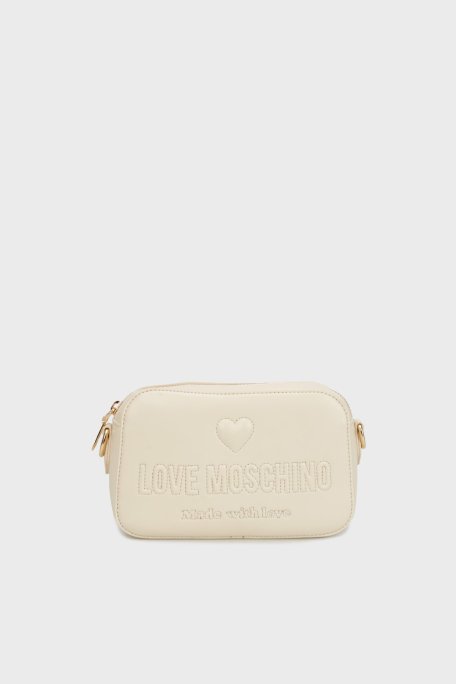 Love Moschino Logolu Çıkarılabilir Askılı Bayan Çanta JC4220PP0MKF0110 BEJ - Love Moschino