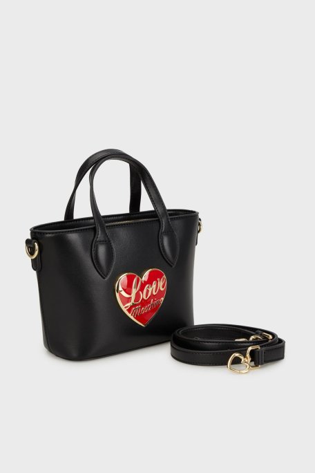 Love Moschino Logolu Çıkarılabilir Askılı Mini Bayan Çanta JC4185PP1NLP0000 SİYAH - Love Moschino