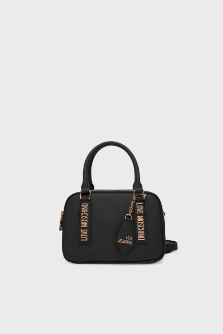 Love Moschino Logolu Çıkarılabilir Askılı Mini Bayan Çanta JC4295PP1NL1500A SİYAH - Love Moschino