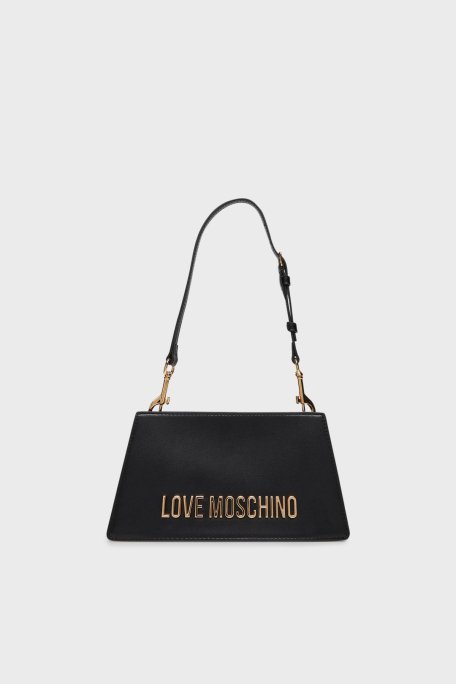 Love Moschino Logolu Çıkarılabilir Tutma Saplı Mini Bayan Çanta JC4095PP1NLL0000 SİYAH - Love Moschino