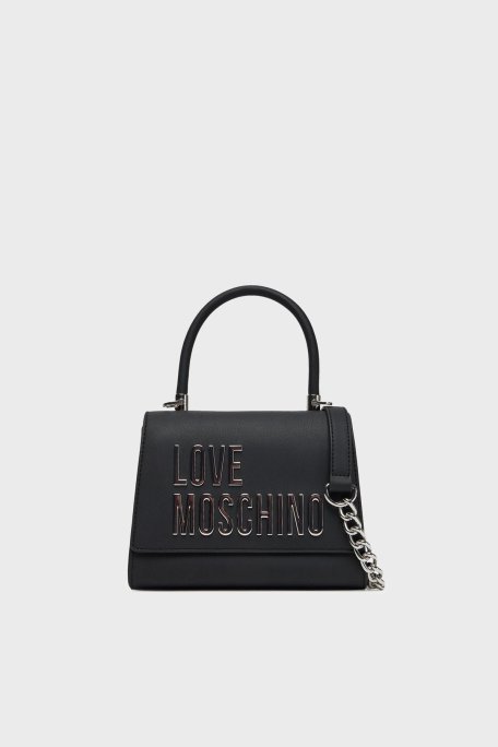 Love Moschino Logolu Çıkarılabilir Zincir Askılı Bayan Çanta JC4024PP1NKD000B SİYAH - Love Moschino