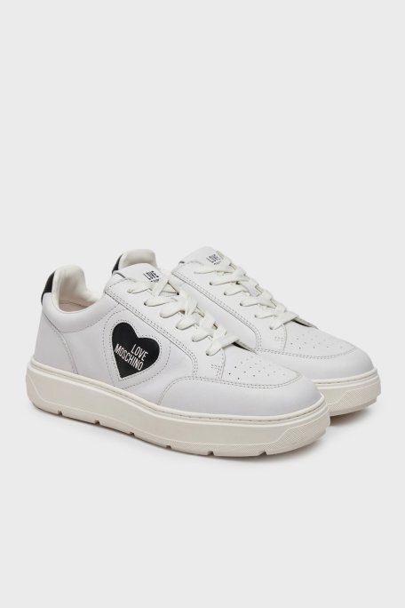 Love Moschino Logolu Deri Kalın Taban Seneaker Bayan Ayakkabı JA15154G1MIA110A BEYAZ - Love Moschino (1)