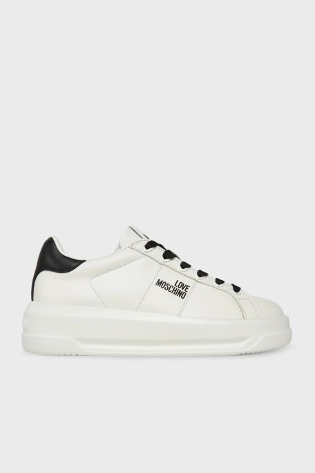 Love Moschino Logolu Deri Sneaker Bayan Ayakkabı JA15315G0NIA110A BEYAZ - Love Moschino