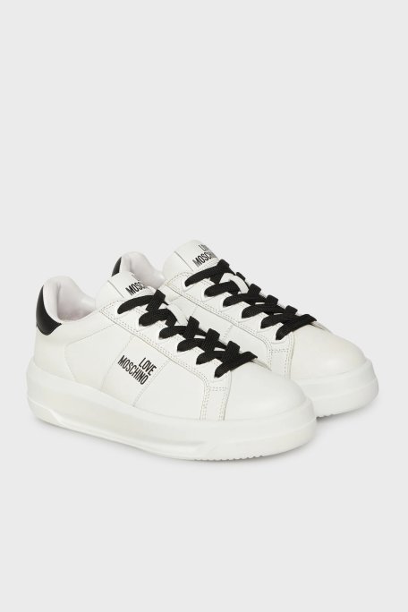 Love Moschino Logolu Deri Sneaker Bayan Ayakkabı JA15315G0NIA110A BEYAZ - Love Moschino (1)