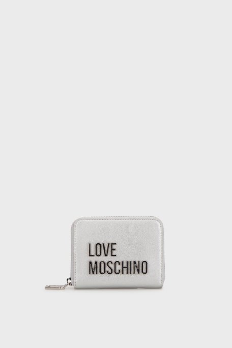 Love Moschino Logolu Fermuarlı Bayan Cüzdan JC5613PP1MKD196B GÜMÜŞ - Love Moschino