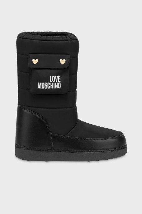 Love Moschino Logolu Kapitone Cep Detaylı Bayan Kar Botu JA24452G0NISL000 SİYAH - Love Moschino (1)