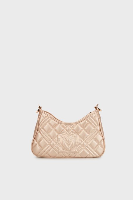 Love Moschino Logolu Kapitoneli Çıkarılabilir Omuz Askılı Bayan Çanta JC4152PP1MLA196A GOLD - Love Moschino (1)