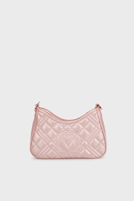 Love Moschino Logolu Kapitoneli Çıkarılabilir Omuz Askılı Bayan Çanta JC4152PP1MLA197A PEMBE - Love Moschino (1)