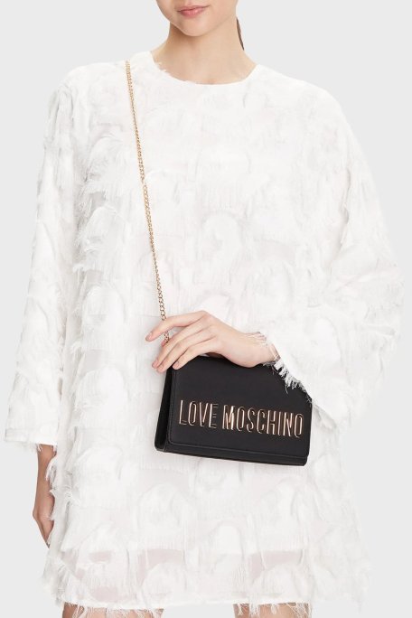 Love Moschino Logolu Sabit Zincir Askılı Bayan Çanta JC4103PP1NKD0000 SİYAH - Love Moschino (1)